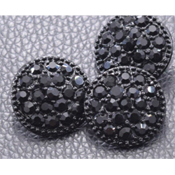 BLINGKNAPP  Svart strass 